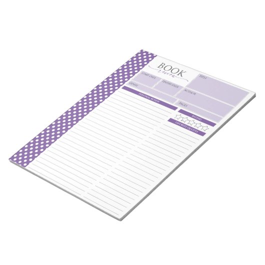 Pages de révision de lecture de lavande Bloc-notes (Incliné)