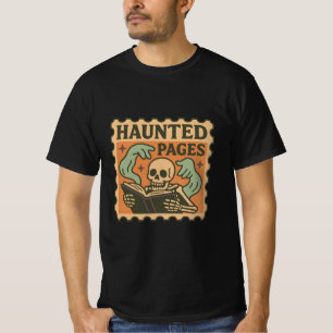 Pages Hantées T-Shirt - Gothic Academia Skeleton