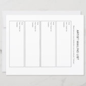 Pages Liste de diffusion de l'artiste (Devant)