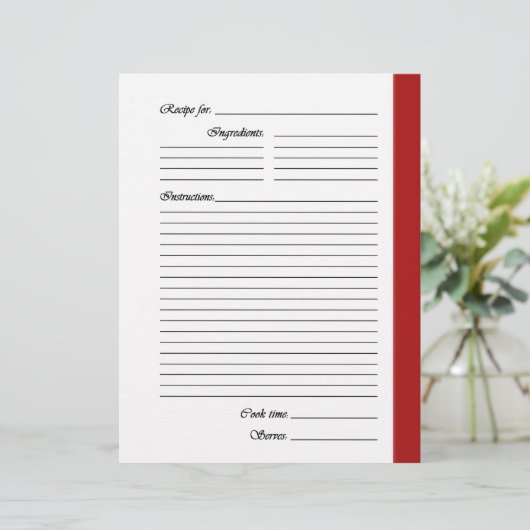 Pages Recettes recto verso rouges (Debout devant)