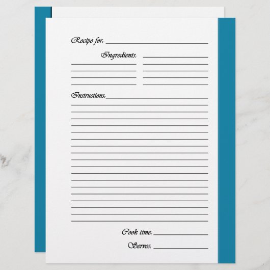 Pages recto recto recto bleu (Devant / Derrière)