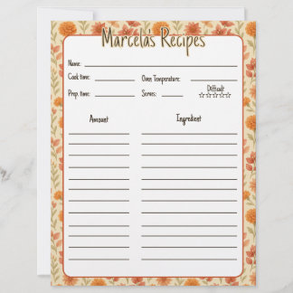 Pages vintages de recettes mexicaines florales pou