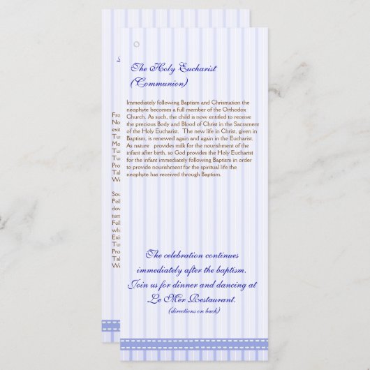 Pagina 5/5 Baptisme van de Grieks-orthodoxe kerk Programma (Voorkant / Achterkant)