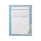 Pagina Blauwe zandband en kant ontvangen Notitieblok (Gedraaid)