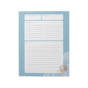 Pagina Blauwe zandband en kant ontvangen Notitieblok