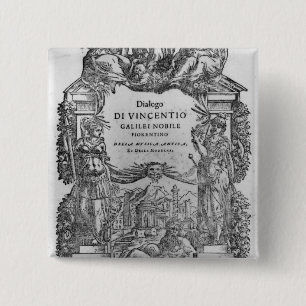 pagina "Della Musica Antica et della Moderna" Vierkante Button 5,1 Cm