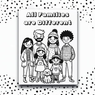 Pagina Kleur mij Alle families zijn verschillend
