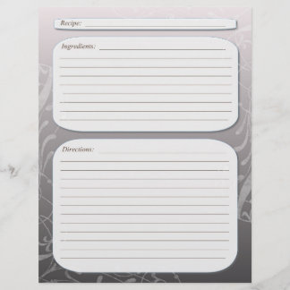 Pagina met grijs vervagen van het recept voor de z