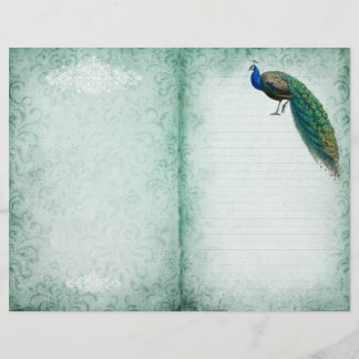 Pagina met het  Peacock Journal van het oud groenb