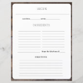 Pagina met moderne Rustic Recipe Cookbook Lined (Voorkant)