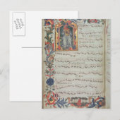 Pagina met muzieknotatie met historiek briefkaart (Voorkant / Achterkant)