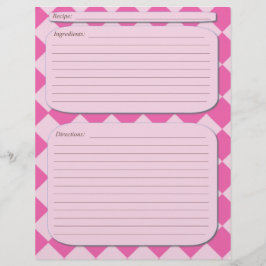 Pagina met roze ingecheckte recept