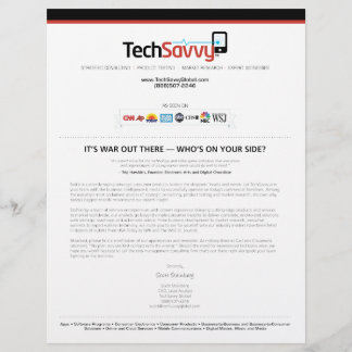 Pagina met TechSavvy-advertentie Flyer