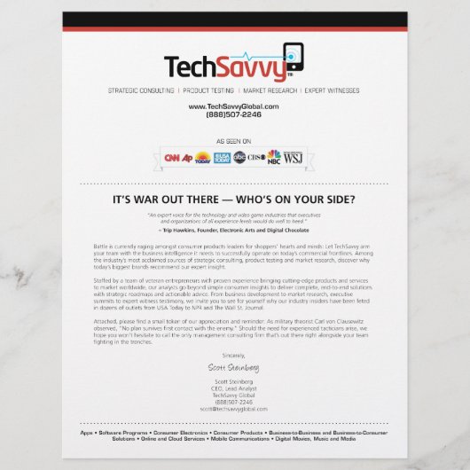 Pagina met TechSavvy-advertentie Flyer (Voorkant)