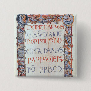 Pagina met tekst met een georiënteerde rand vierkante button 5,1 cm