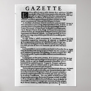 Pagina met tekst uit "La Gazette" Poster