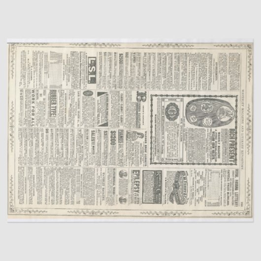 Pagina met Vintage-advertentie Tissuepapier (Voorkant)