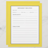 Pagina Ontvangst | Dessert | Eenvoudig geel grijs (Voorkant / Achterkant)