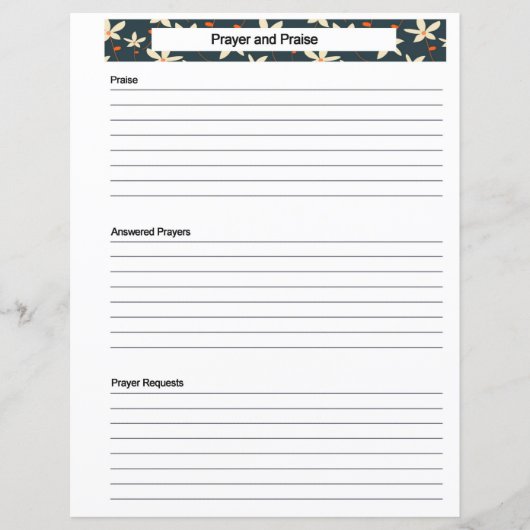 Pagina Prayer-aanvraag (Voorkant)