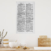 Pagina uit een woordenboek poster (Keuken)