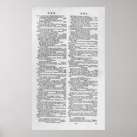 Pagina uit een woordenboek poster (Voorkant)