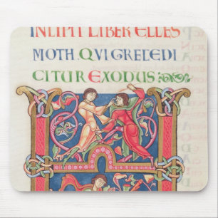 Pagina van de Bijbel van Winchester, c.1150-80 Muismat