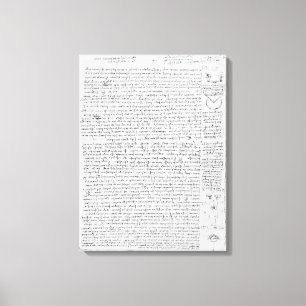 Pagina van de Codex Leicester, 1508-12 Canvas Afdruk