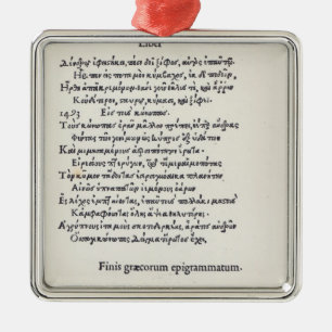 Pagina van de Griekse stekels van Angelo Poliziano Metalen Ornament