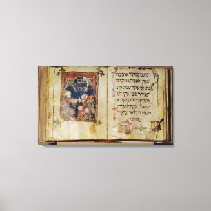 Pagina van een Haggadah Canvas Afdruk