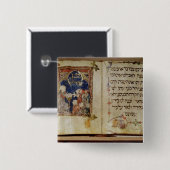 Pagina van een Haggadah Vierkante Button 5,1 Cm (Voorkant /achterkant)