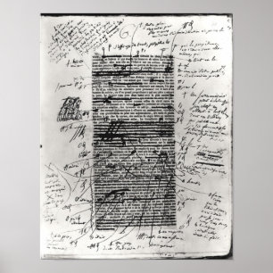 Pagina van een van Balzac's werken Poster