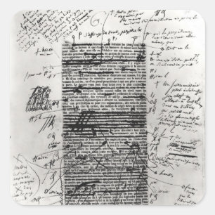 Pagina van een van Balzac's werken Vierkante Sticker