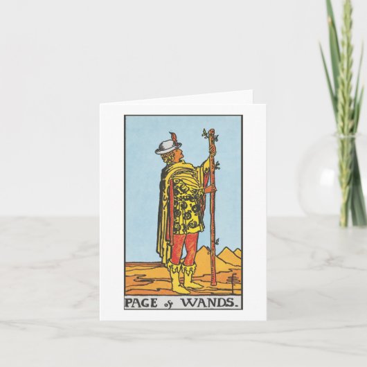 Pagina van toverstokken - Rider Waite Smith tarot Kaart (Voorkant)