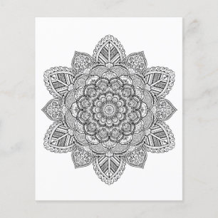 Pagina voor zwart en wit Mandala voor volwassen kl Flyer