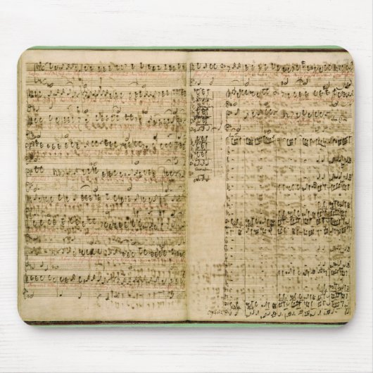 Pagina's uit de kern van de "Kunst van de Fugue" Muismat (Voorkant)