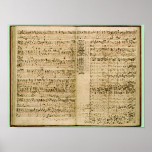 Pagina's uit de kern van de "Kunst van de Fugue" Poster