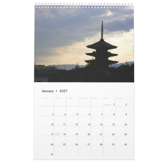 Pagoda Calendar Kalender (Jan 2027)