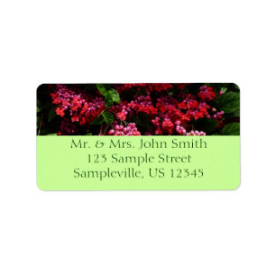 Pagoda Flowers Colorful Red en Roze Etiket