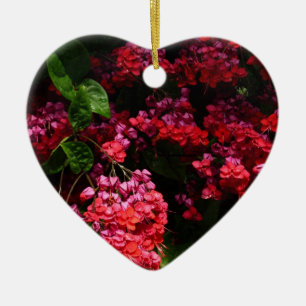 Pagoda Flowers Colorful Red en Roze Keramisch Ornament