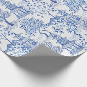 Pagoda Forest in Blue op White Cadeaupapier (Hoek)
