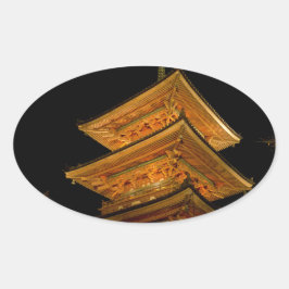 Pagoda Japan Kyoto Ovale Sticker