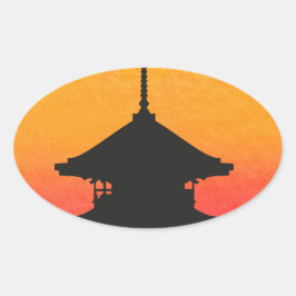 Pagoda Japan Kyoto Ovale Sticker