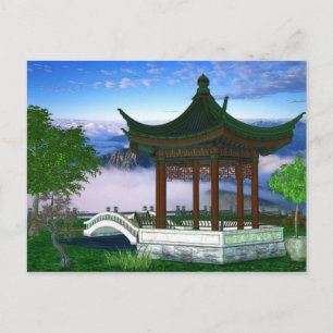 Pagoda Natuur Landschap Fantasy Art Briefkaart