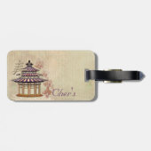 Pagoda Roos gemengd media-Orientaal Bagagelabel (Achterkant horizontaal)