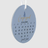 Pagode Bleue Arbre de Noël Calendrier Fiançailles (devant)