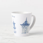 Pagode Chinoiserie Bleu et Blanc Latte Mug (Angle droit)