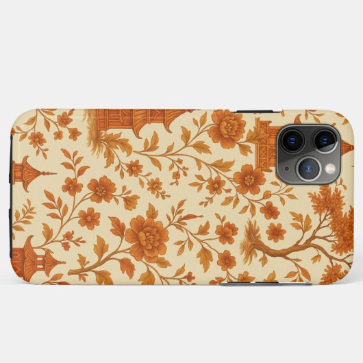 Pagode d'automne Chinoiserie coque iphone (Dos (Horizontal))
