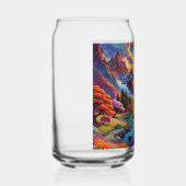 Pagode en gekleurd landschap Bierblikje Blikvorm Glas (Rechts)