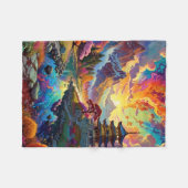 Pagode en gekleurd landschap fleece deken (Voorkant (Horizontaal))