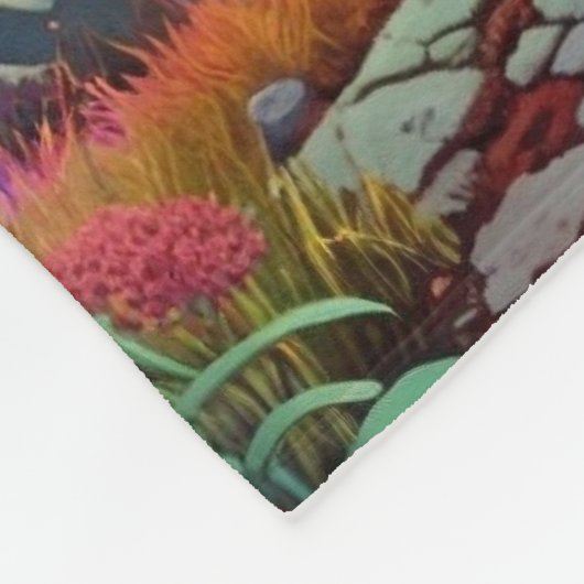 Pagode en gekleurd landschap fleece deken (Hoek)